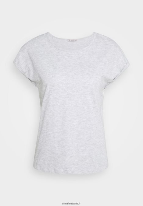 femmes Lot de 3 t-shirts basiques noir/blanc/gris clair chiné 006BT266 Anna Field - Image 11