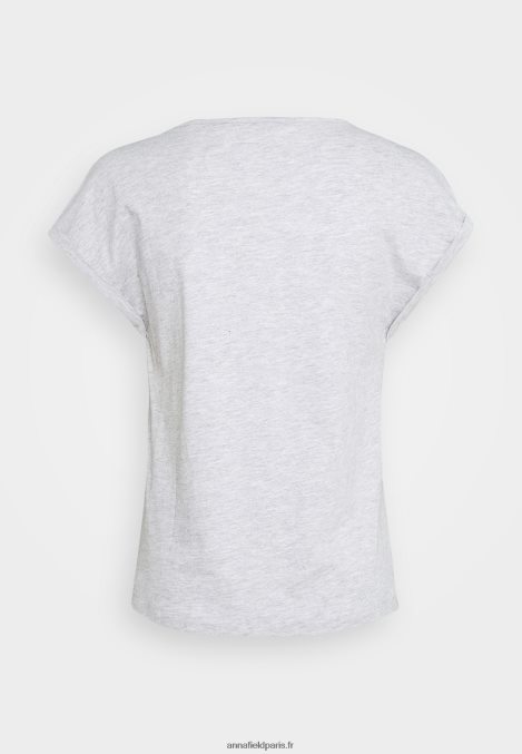 femmes Lot de 3 t-shirts basiques noir/blanc/gris clair chiné 006BT266 Anna Field - Image 3