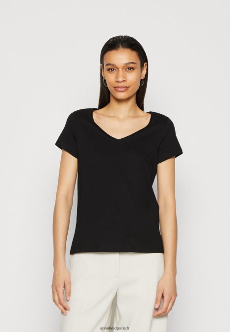 femmes Lot de 3 t-shirts basiques noir/blanc/gris clair chiné 006BT284 Anna Field - Image 2