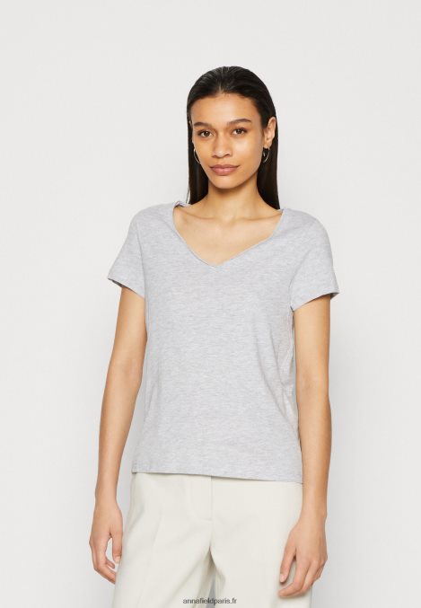 femmes Lot de 3 t-shirts basiques noir/blanc/gris clair chiné 006BT284 Anna Field - Image 4
