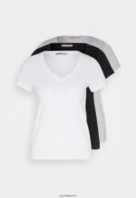 femmes Lot de 3 t-shirts basiques noir/blanc/gris clair chiné 006BT284 Anna Field - Image 7