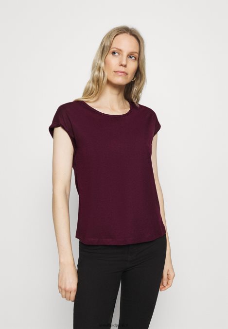 femmes Lot de 3 t-shirts basiques noir/blanc/rouge foncé 006BT259 Anna Field - Image 5