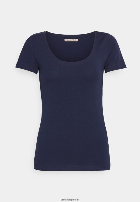 femmes Lot de 3 t-shirts basiques rouge foncé/bleu foncé/blanc 006BT330 Anna Field - Image 2