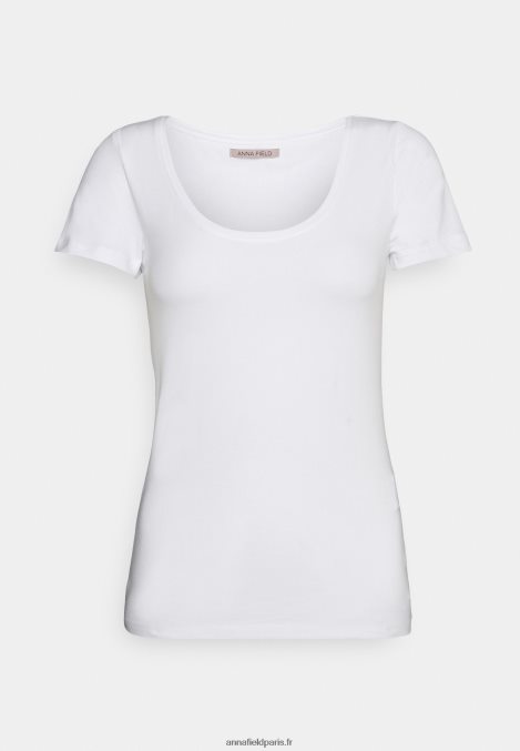 femmes Lot de 3 t-shirts basiques rouge foncé/bleu foncé/blanc 006BT330 Anna Field - Image 5