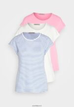 femmes Lot de 3 t-shirts imprimés blanc/rose/blanc cassé 006BT317 Anna Field - Image 7