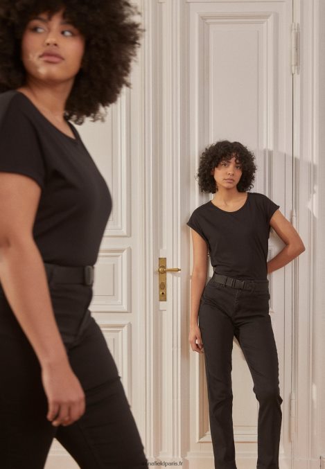 femmes Lot de 3 t-shirts imprimés bleu clair/blanc/noir 006BT263 Anna Field - Image 4