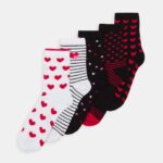 femmes Lot de 5 chaussettes noir/blanc 006BT1140 Anna Field