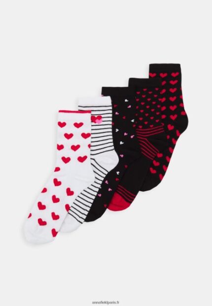 femmes Lot de 5 chaussettes noir/blanc 006BT1140 Anna Field
