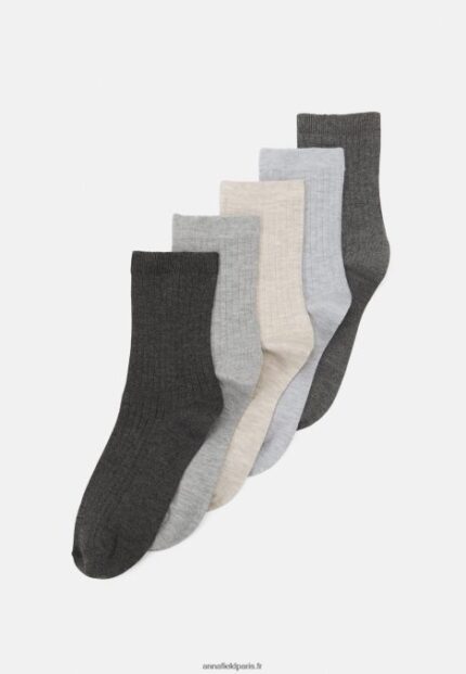 femmes Lot de 5 chaussettes noir/gris 006BT1133 Anna Field