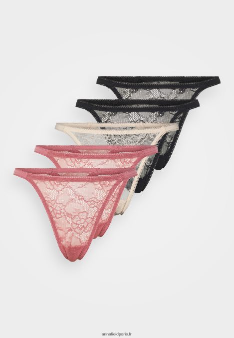 femmes Lot de 5 string noir/nude/rose 006BT963 Anna Field - Image 6
