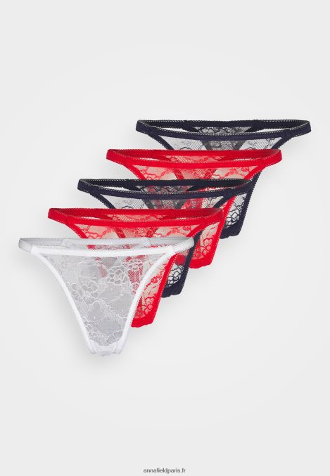 femmes Lot de 5 strings rouge/bleu/blanc 006BT971 Anna Field - Image 6