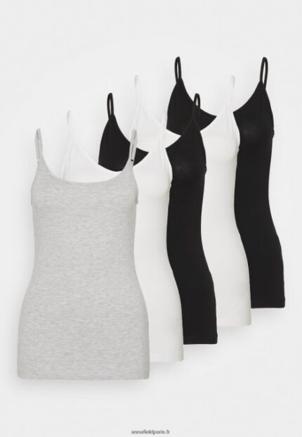 femmes Lot de 5 tops noir/blanc/gris clair chiné 006BT445 Anna Field