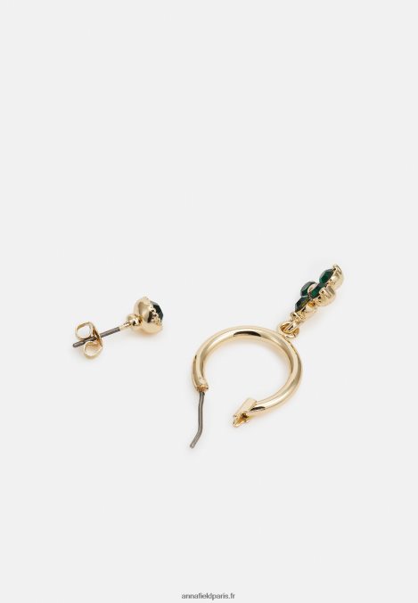 femmes Lot de 6 boucles d'oreilles vert/doré 006BT2659 Anna Field - Image 2