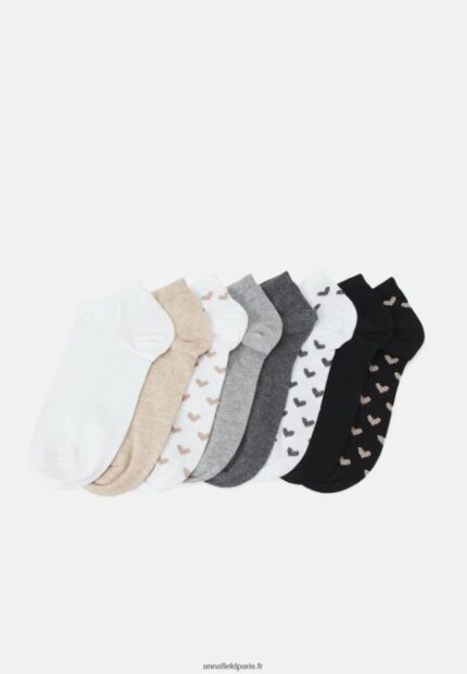femmes Lot de 8 chaussettes blanc/gris 006BT1134 Anna Field