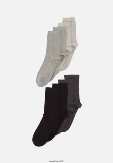femmes Lot de 8 chaussettes gris, noir 006BT1126 Anna Field