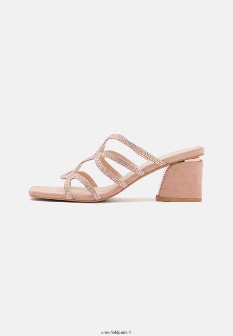 femmes mules à talon en cuir rose clair 006BT1885 Anna Field - Image 2