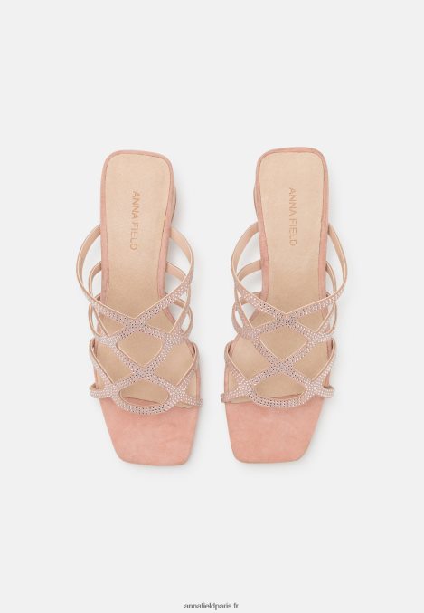 femmes mules à talon en cuir rose clair 006BT1885 Anna Field - Image 6