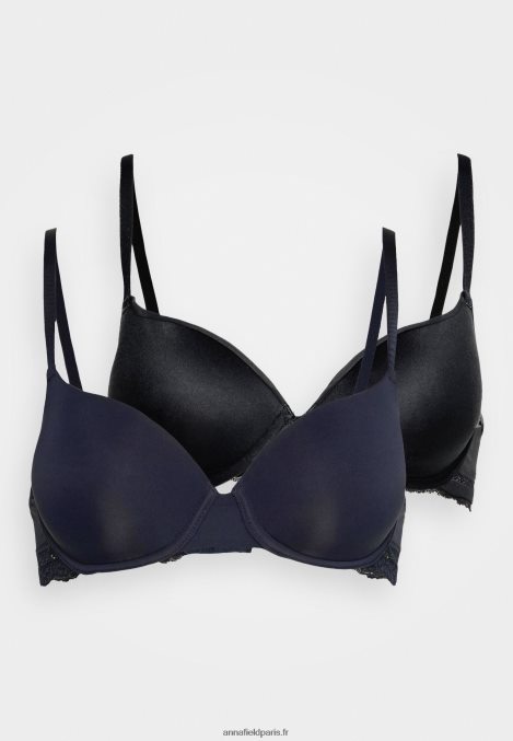 femmes nadine 2pp soutien-gorge t-shirt soutien-gorge t-shirt bleu foncé/noir 006BT935 Anna Field - Image 5