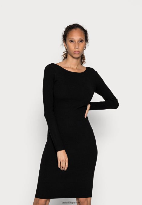 femmes offener rcken bodycon mini robe droite srickkleid noir 006BT193 Anna Field - Image 3