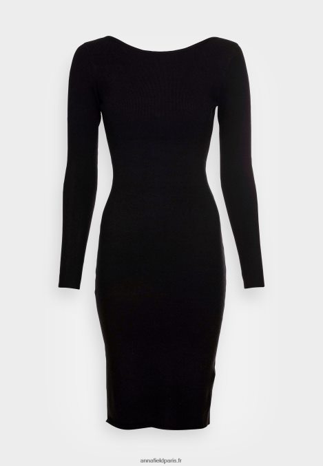 femmes offener rcken bodycon mini robe droite srickkleid noir 006BT193 Anna Field - Image 4