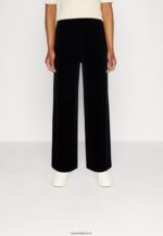 femmes pantalon large en velours pantalon noir 006BT621 Anna Field