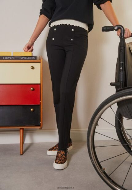 femmes pantalon noir 006BT639 Anna Field