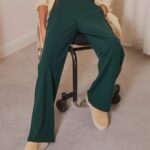femmes pantalon vert foncé 006BT650 Anna Field