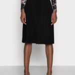 femmes plisse jupe trapèze mini jupe trapèze noir 006BT776 Anna Field