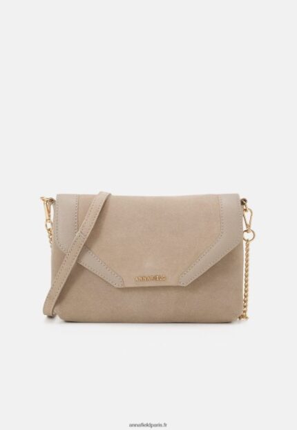 femmes pochette en cuir taupe 006BT2415 Anna Field