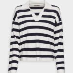 femmes pull blanc cassé/bleu foncé 006BT851 Anna Field