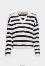 femmes pull blanc cassé/bleu foncé 006BT851 Anna Field