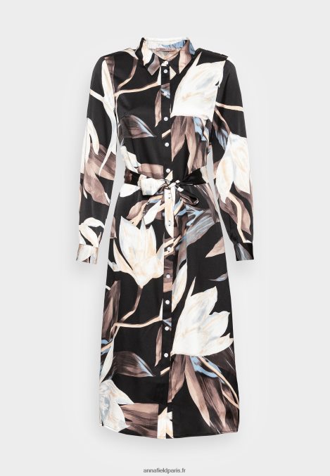 femmes robe chemise noire/multicolore 006BT93 Anna Field - Image 4