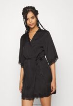 femmes robe de chambre noire 006BT1085 Anna Field
