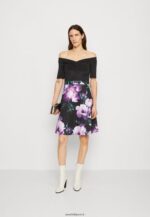 femmes robe de cocktail robe de soirée noir/violet 006BT71 Anna Field - Image 2