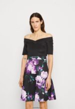 femmes robe de cocktail robe de soirée noir/violet 006BT71 Anna Field