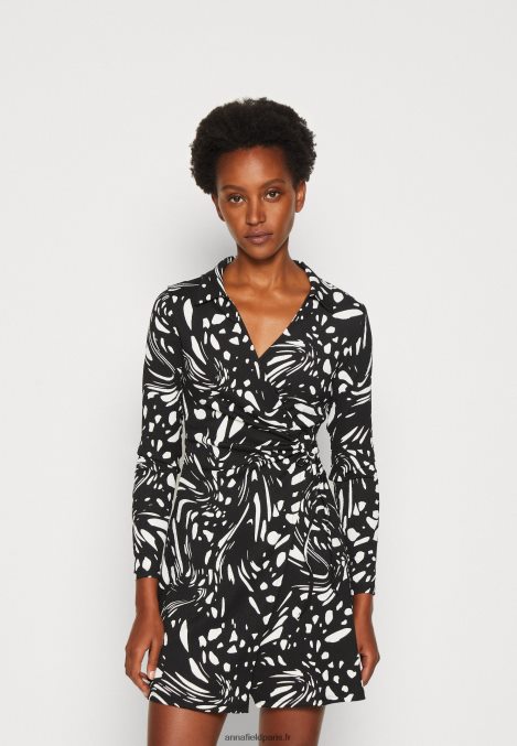 femmes_robe_de_jour_noir_blanc_006bt29_anna_field.jpg femmes robe de jour noir/blanc 006BT29 Anna Field - Image 1