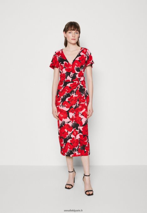 femmes_robe_de_jour_rouge_rose_006bt19_anna_field.jpg femmes robe de jour rouge/rose 006BT19 Anna Field - Image 1