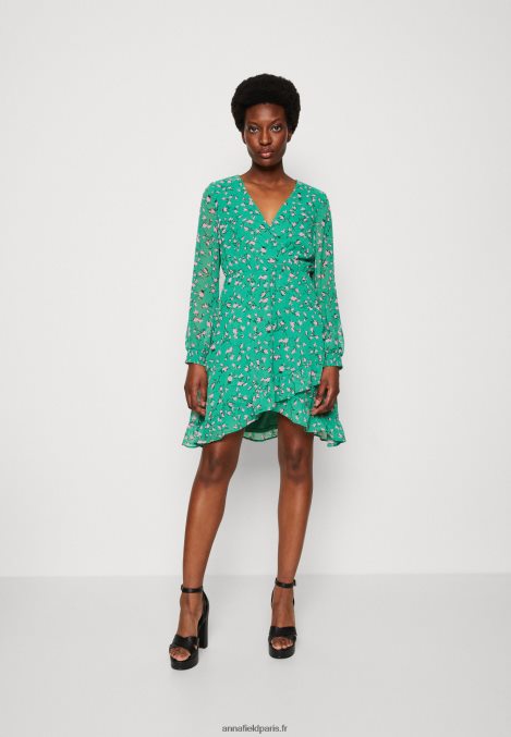 femmes robe de jour vert/multicolore 006BT28 Anna Field - Image 1