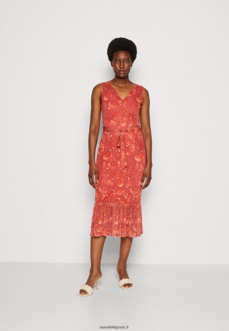 femmes robe droite beige/rose/multicolore 006BT212 Anna Field - Image 1