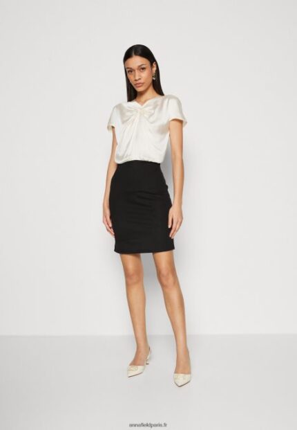 femmes robe droite blanc cassé/noir 006BT195 Anna Field