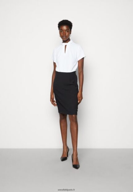 femmes robe droite noir/blanc 006BT200 Anna Field