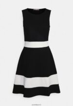 femmes robe droite noir/blanc 006BT219 Anna Field