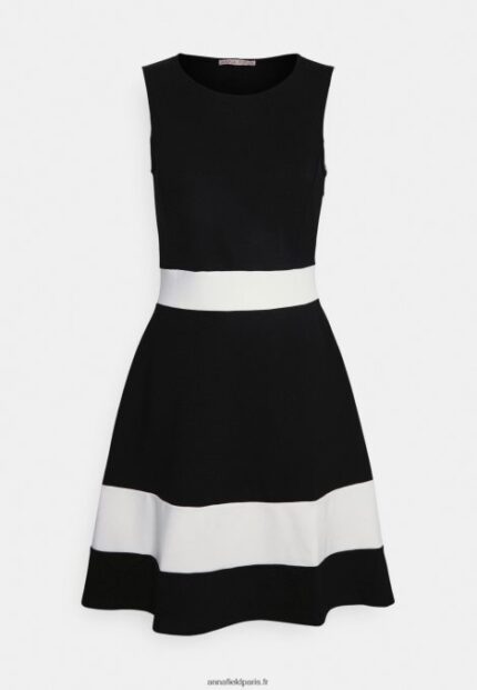 femmes robe droite noir/blanc 006BT219 Anna Field