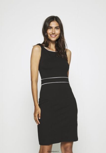 femmes robe droite noir/blanc 006BT95 Anna Field