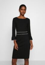 femmes robe droite noir/blanc 006BT98 Anna Field