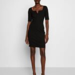 femmes robe droite noire 006BT100 Anna Field