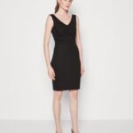 femmes robe droite noire 006BT57 Anna Field