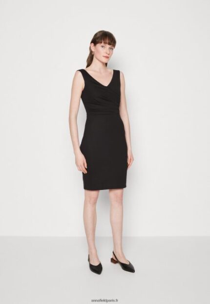 femmes robe droite noire 006BT57 Anna Field