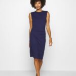 femmes robe droite soirée bleu 006BT122 Anna Field