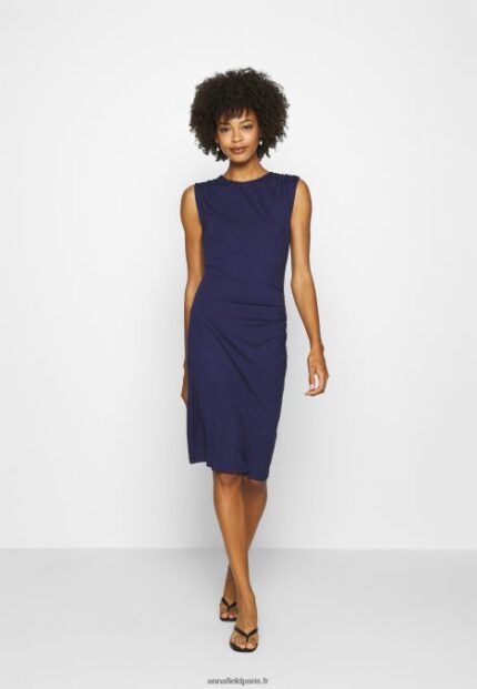 femmes robe droite soirée bleu 006BT122 Anna Field